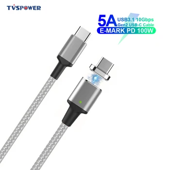 100W 5A Magnetic USB Type C PD Cable Super Fast Charging Data Cable 1.8m for MacBook Pro Samsung Galaxy S10 S9 Huawei P30 USB-C
100W 5A Magnetic USB Type C PD Cable Super Fast Charging Data Cable 1.8m for MacBook Pro Samsung Galaxy S10 S9 Huawei P30 USB-C