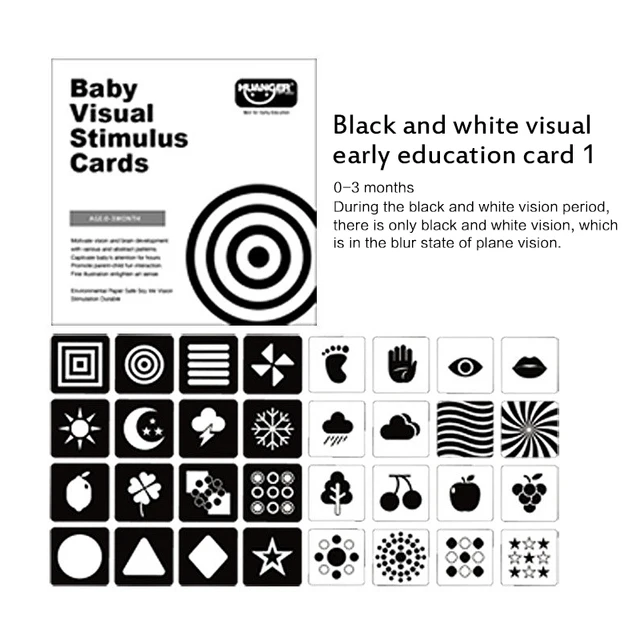 Baby Visual Stimulation Cards Early Education High Contrast Book  Black White Colorful Flash Cards Developmental Toys Gifts 5