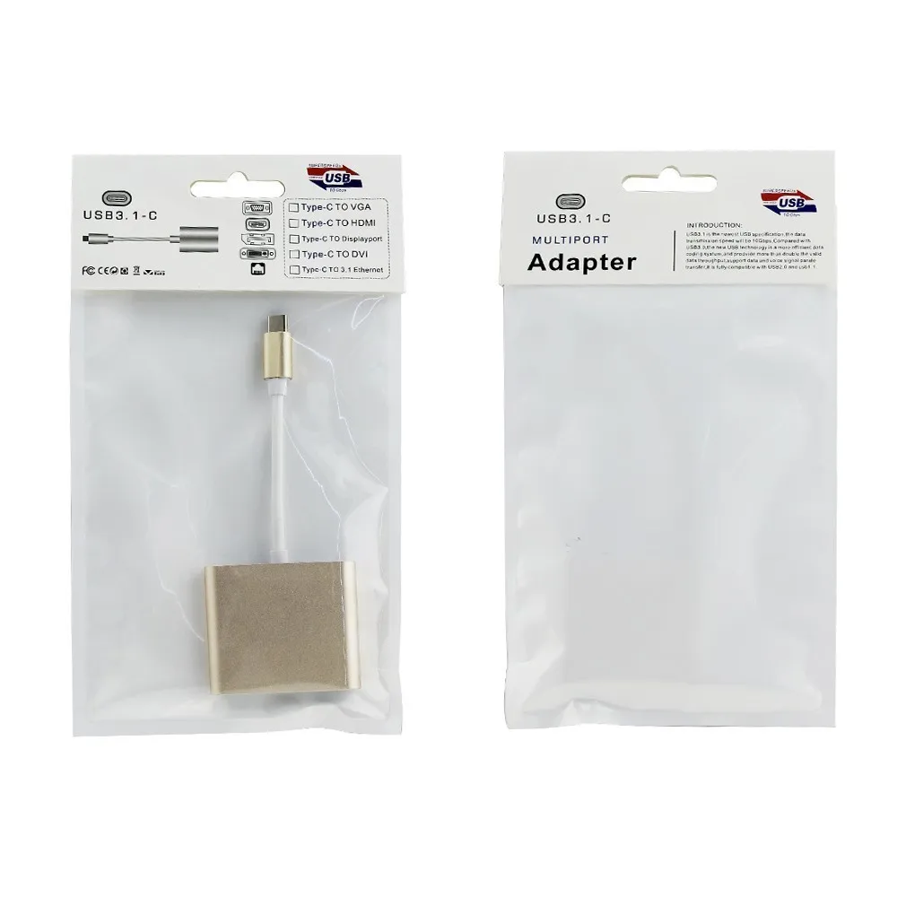 Разветвитель с 3 портами USB 1 VGA Type C на HDMI|USB-хабы| |