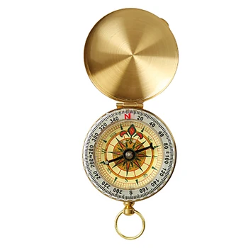 

Unisex Durable Waterproof Round Button Pocket Watch As Picture Luminous Multipurpose Compass Outdoor Survival Tool