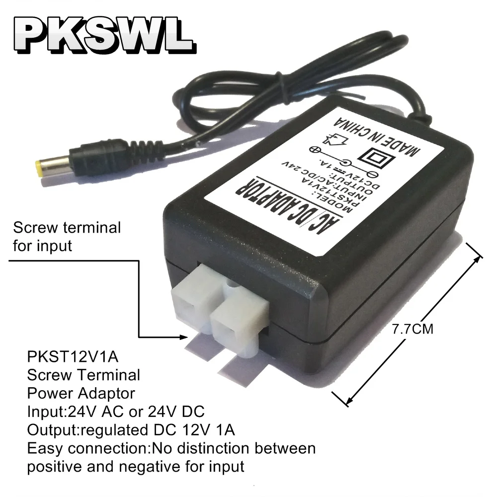 DC 12V 1A screw terminal Power Adaptor AC24V or DC24V input for CCTV surveillance Camera | Электроника