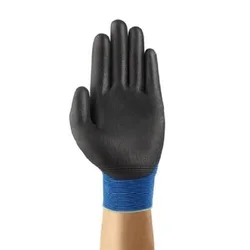 Ansell HyFlex® 11-618 (1 pair) Palm coated by black PU , dark blue nylon lining, universal gloves