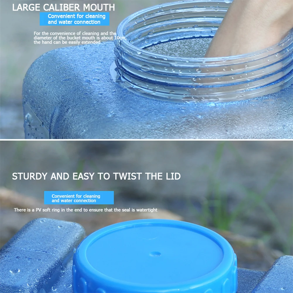 Water Bucket 5/7.5/8/10/12/15L PC Bucket Outdoor Portable Camping Car Buckets with Tap Hiking Picnic Self-driving Tour Water Bottle Tank