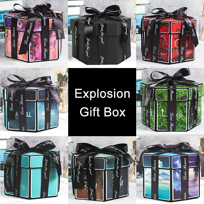 Шестигранный сюрприз вечерние Love Explosion Box DIY альбом для скрапбукинга на День Святого Валентина подарок для свадьбы дня рождения 15x15x15 см