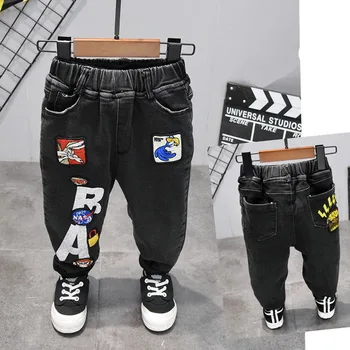 

Brand winter Kids Cartoon Trousers Pant Fashion Girls Jeans Children Boys plush Jeans Kids Fashion Denim Pants Baby Jeans