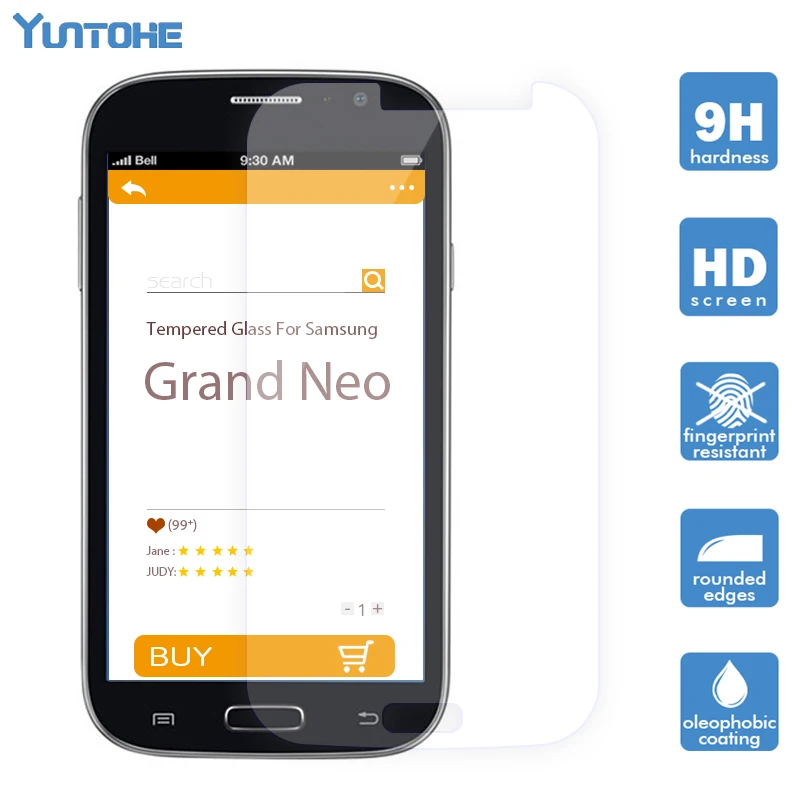 Закаленное стекло для Samsung Galaxy Grand Neo Plus I9060 0 3 Duos i9082 9060 Super Saver 2.5D Screen proof 10 шт./лот 9082