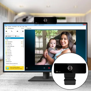 

Elisona 1080P HD USB Webcam Adjustable 2MP PC Camera Video Built-in Mic for Desktop Laptop Network Video Meeting Chatting