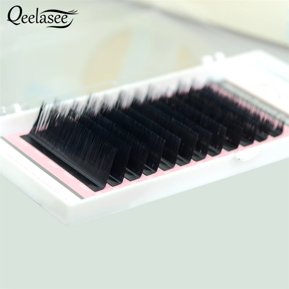 

Qeelasee 4 trays L/L+/LC/LD curl False Eyelash Extensions Mink Black Material 8-15mm Mixed Tray L curl Makeup Lashes