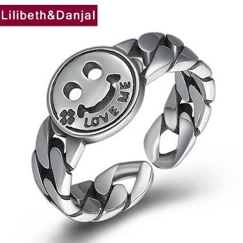 

LOVE ME Smiley Letter Tail Ring Pure 925 Sterling Silver Adjustable Ring women Fashion jewellery 2020 New Arrival wholesale R020