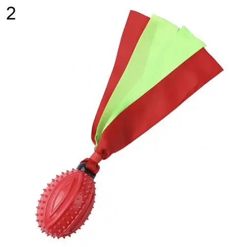 Red2 Pet Dog Puppy Гантели Форма футбольного мяча Битер-стойкий игровой жевательный пищащий игрушечный тренировочный штанга колючая игрушка Горячая Распродажа - Цвет: Red2