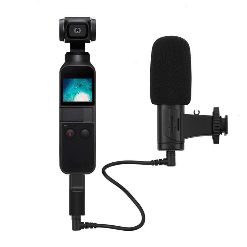 AAAE топ-портативный 3,5 мм микрофон для DJI Osmo карман с кабелем передачи данных разъем ручной карданный аксессуары для камеры