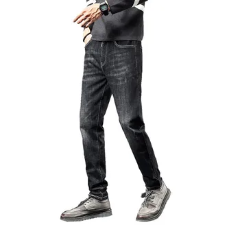 

Free shipping 2019 new men's mini harem pants thick jeans pencil pants