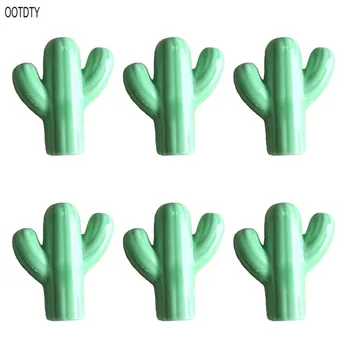 

6Pcs/Box Cactus Shape Ceramic Door Knob Furniture Handle Drawer Cupboard Kitchen Pull Handle