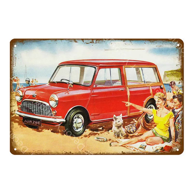 Старая школа уличные стержни автомобиля оловянные знаки Campervan винтажный металлический постер Паб Бар Клуб гараж отель пляж настенный Декор YH061