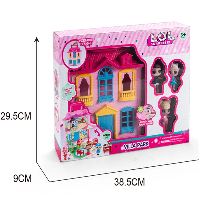 LOL Surprise Dolls Toy Set Girls Play House Games Simulation Villa Castle with 3 Doll Model Kids Toys for Girls Birthday Gifts 3