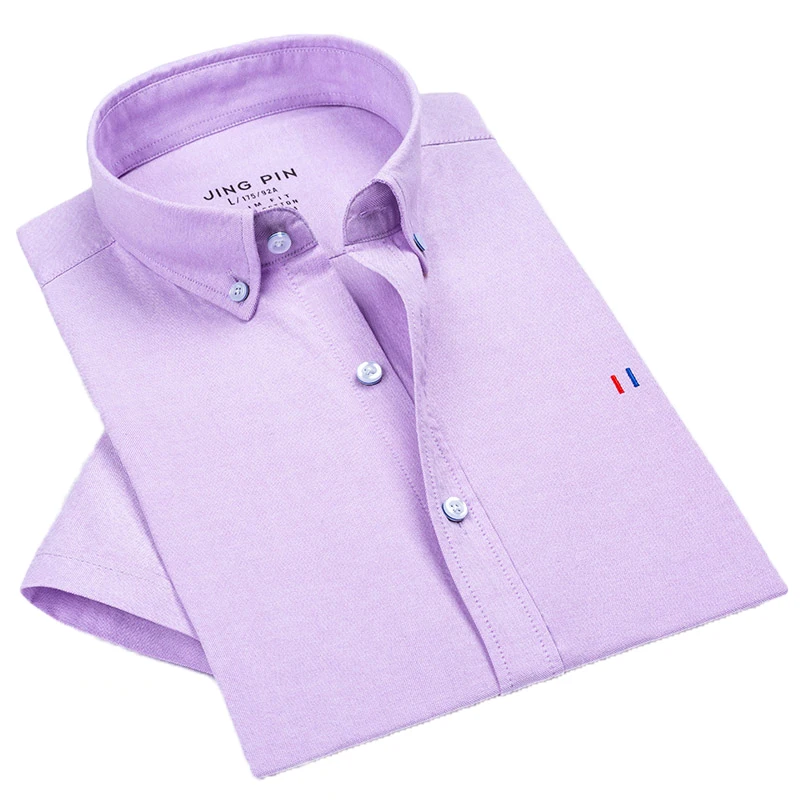 

Aoliwen brand 2020 Men's Shirt Short Sleeve 100% Cotton Summer Hot Sale Multicolor Short Shirt Oxford Shirt