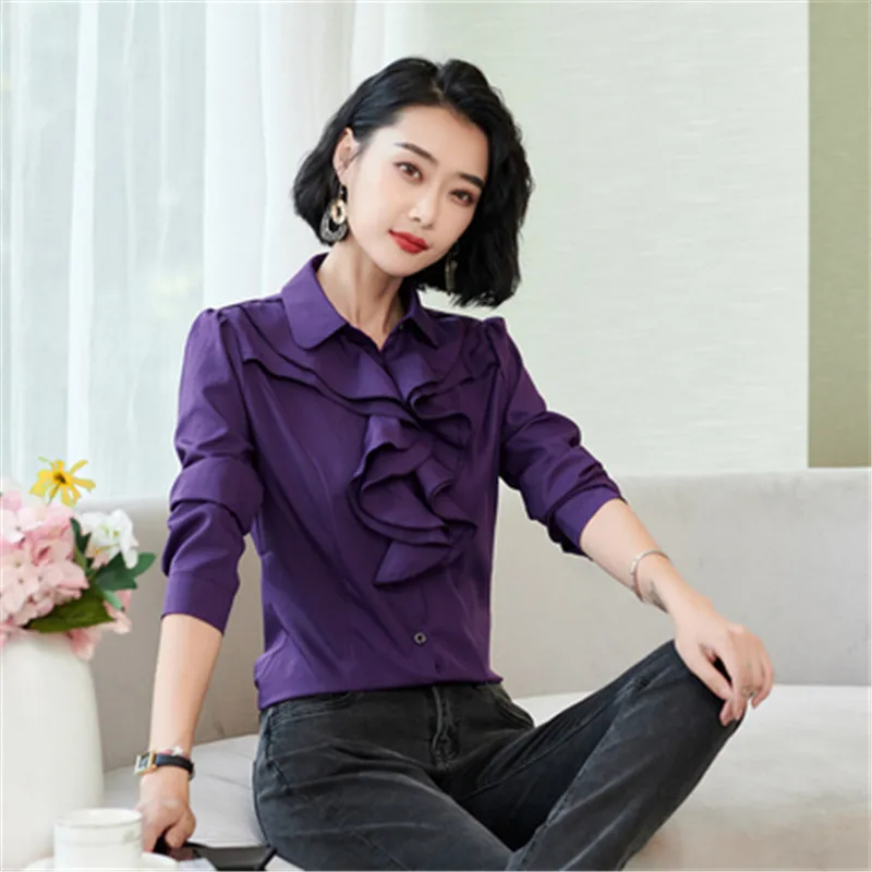 2020 Korean Fashion Women Blouses Shirts Elegant Women Ruffle Chiffon OL Shirt Plus Size Womens Tops and Blouses Blusas PZ2536 2