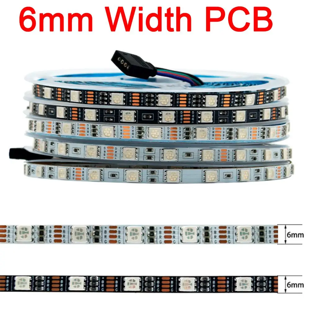 5M 300LEDS 5050 SMD RGB Flexible LED Strip Light IP68 UnderWater black PCB 12V 