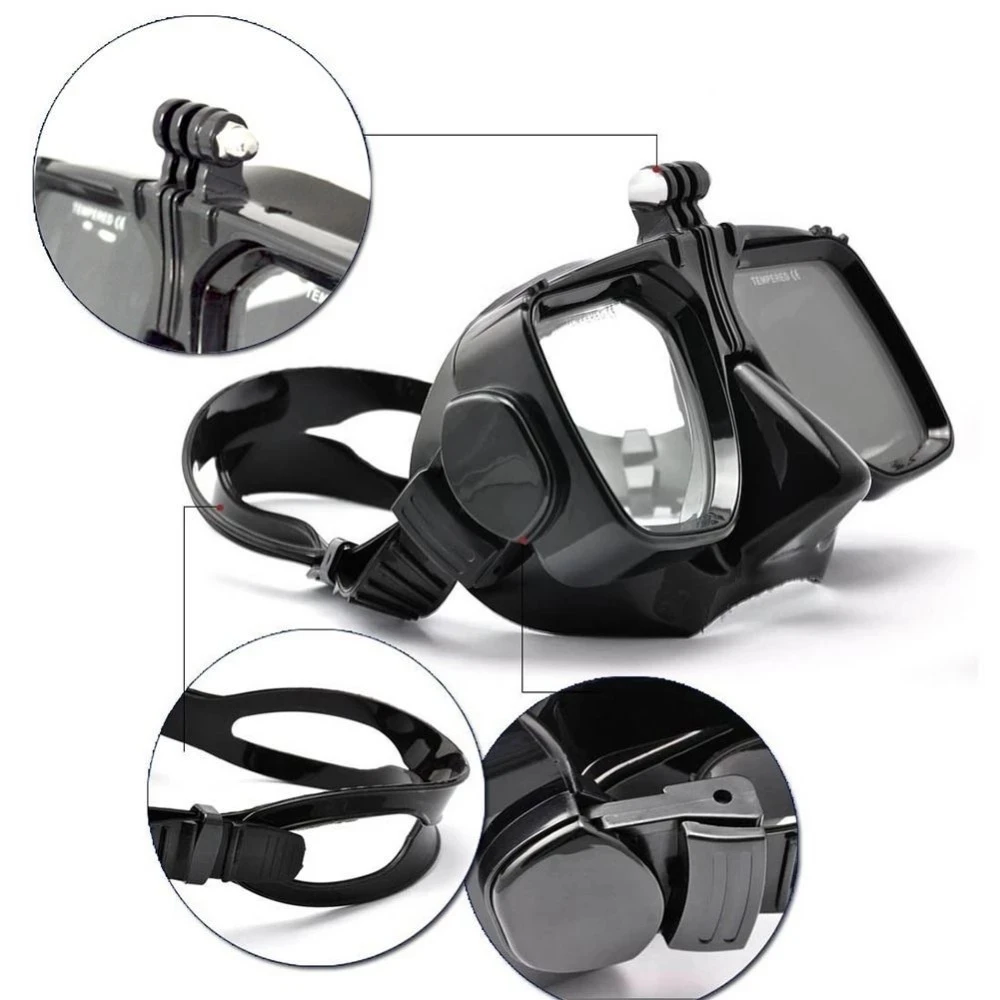 Professional  Diving Scuba Snorkeling Masks with GoPro Mount  Anti-Fog Goggles Glasses Swimming Fishing Equipment  Camera Holder 2