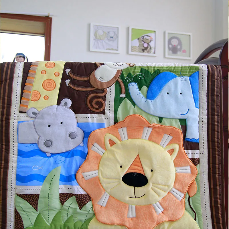 quilt only 5 шт./компл. с дизайном с изображением животных Детская кроватка Постельное белье хлопок одежда для малышей постельное включают детская кроватка бамперы простыня Одеяло подгузник - Цвет: quilt only