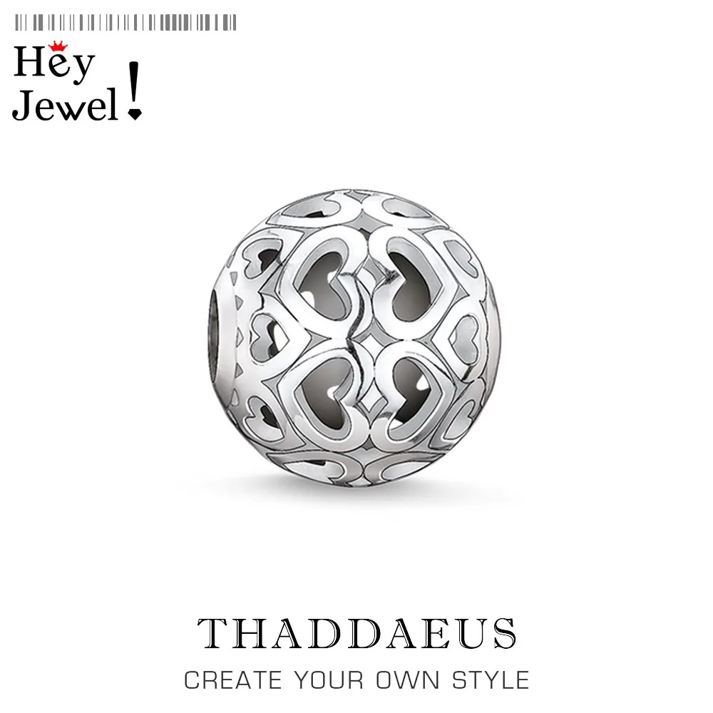 Бусины в виде сердечек 925 стерлингового серебра бисера подарок подходит браслет