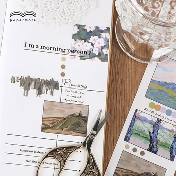 

60mm*350mm Retro Creative Strip Washi Tape Journey Landscape Journal Sticker DIY Decorative Sticker Pack Washi Tape Stickers