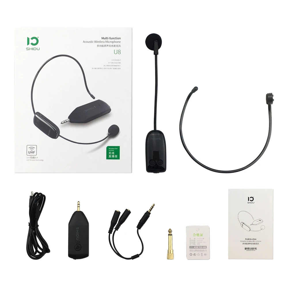 Microfone sem Fio Fone de Ouvido Receptor para Alto Shidu Handheld Sistema Microfone Portátil 3.5 - 6.5mm Plug Falantes Amplificador Voz Professores Uhf - Image 5