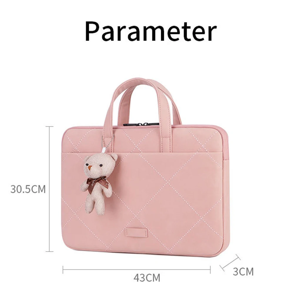 15.6 in Laptop Handdbag for Women Multifunction Waterproof Leather Office Briefcase Simple Business Bag Files Package Shockproof