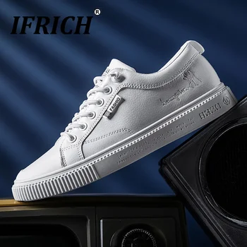 

2020 Autumn Young Boy Casual Footwear White Black Pu Leather Shoes For Men Low Price Walking Shoes Men Youth Casual Sneakers
