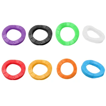 

8 x Bright Colors Hollow Silicone Flexible Elastic Key Cap Covers Case Keyring