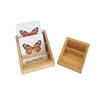 3 Sections Wooden Container for Cards Montessori Materials Mini Tray Organization Storage Box Language/ Culture Area Equipment 1