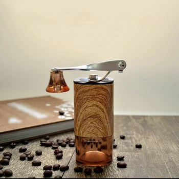 

Wood Grain Portable Coffee Grinder Removable and Washable Hand Grinder Household Outdoor Manual Coffee Machine
