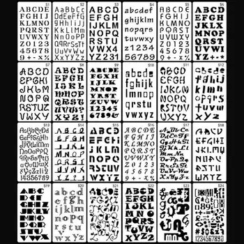 

24pcs/set Alphabet Letters Drawing Template Stencil Painting Embossing Scrapbook