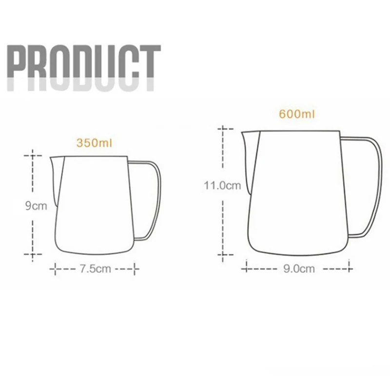 Кувшин для вспенивания молока из нержавеющей стали, кувшин для вспенивания молока для латте, кувшин для вспенивания молока, ручной кувшин для кофе эспрессо, бариста, ремесло
