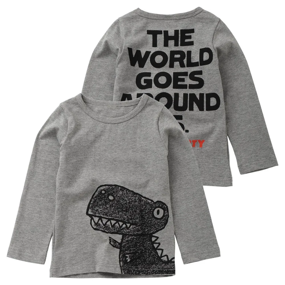 Зимние свитшоты Детский свитер кроп-топ Подростковая футболка с длинными рукавами и надписью «динозавр» топы, футболки, одежда Y94