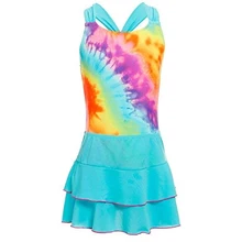 MAICO/купальники для девочек, цельные купальники с шортами, разноцветный купальный костюм с принтом сердца для детей