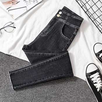 

high waist stretch skinny jeans woman high quality plus size ripped mom jeans for women black Ladies jeans denim jeans femme