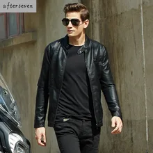 Осенняя кожаная одежда мужской локомотив черный стенд