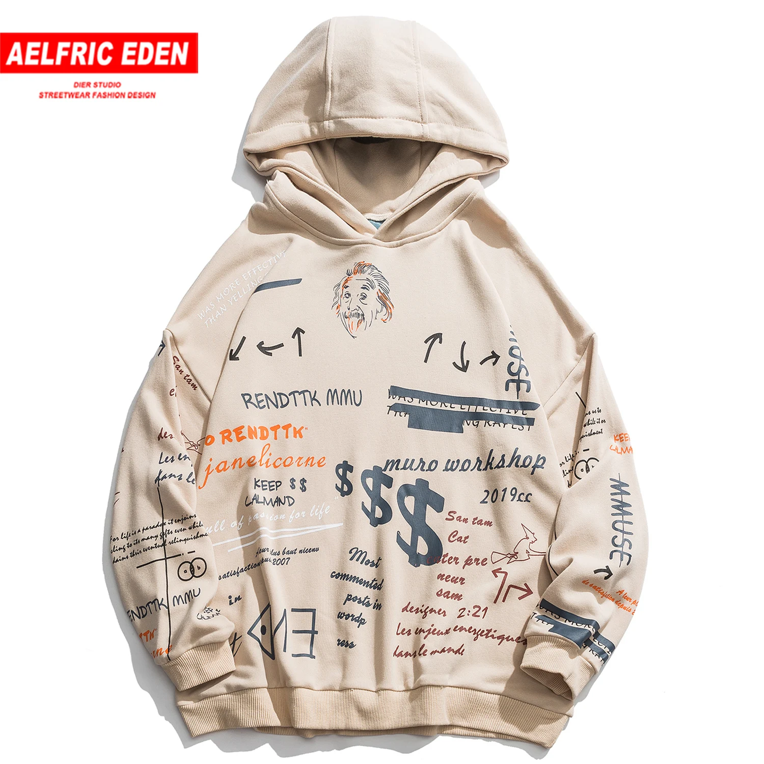 Aelfric Eden хип хоп с надписями граффити мужские толстовки капюшоном 2019 Harajuku