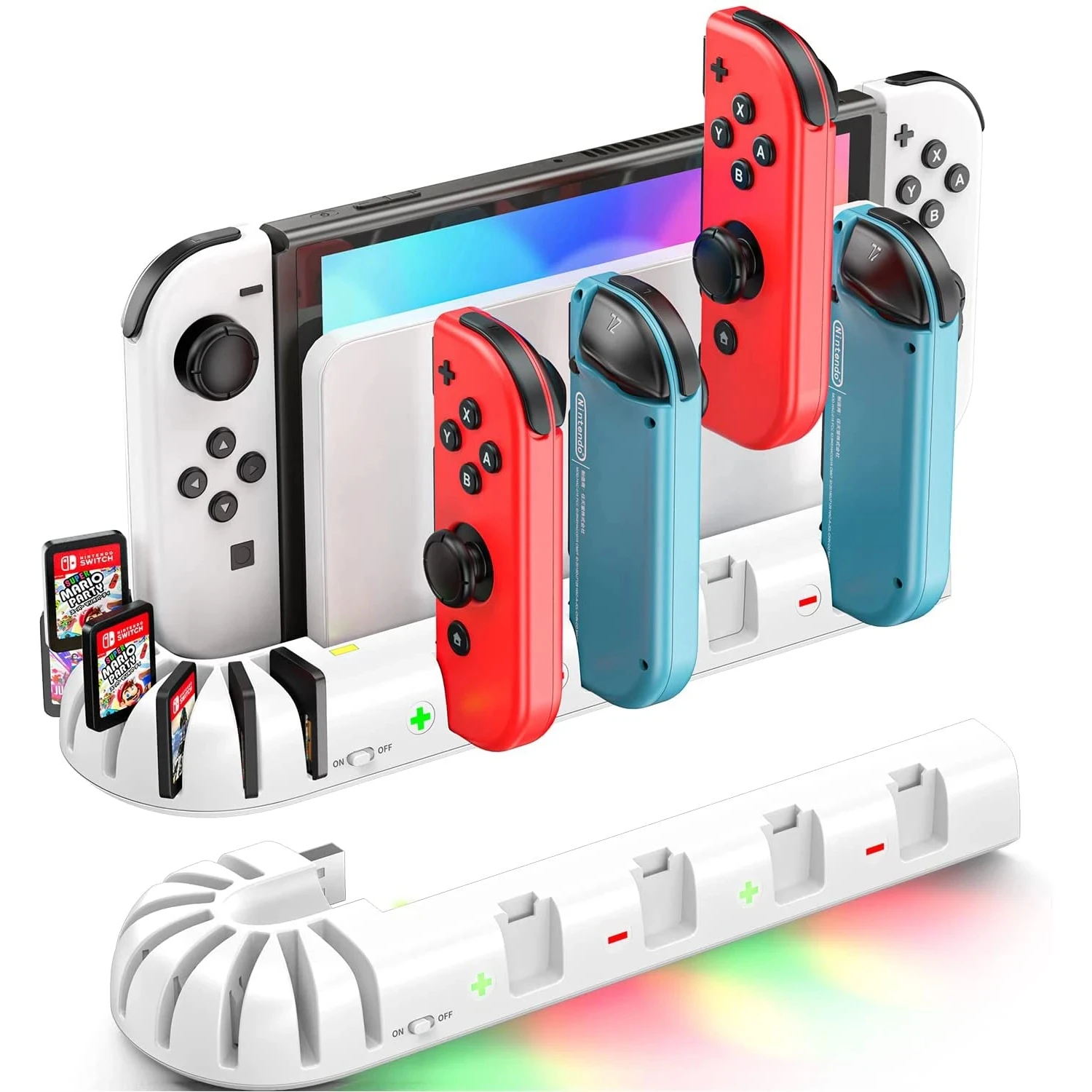 Hoge blootstelling deugd breedtegraad Voor Nintendo Switch Joycon Oplader Voor Schakelaar Oled Controllers Opladen  Dock Station Met Led Indicator Charger 8 Game Slots|Opladers| - AliExpress