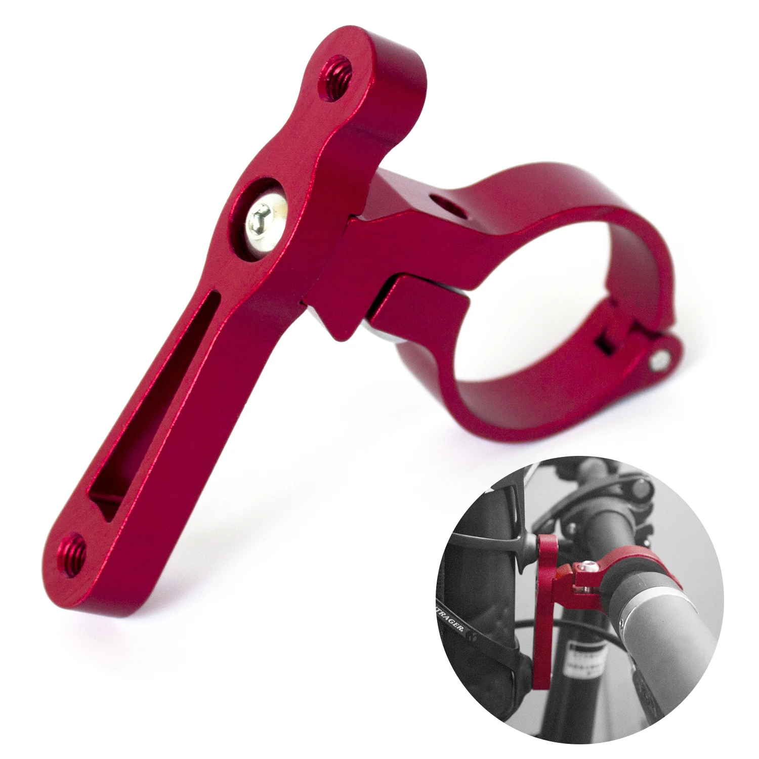 Adjustable Aluminum Alloy Bike Water Bottle Holder Cage+Handlebar Clamp