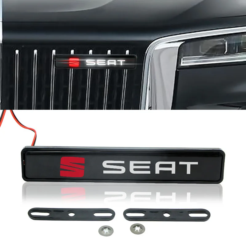 

1pcs Car Chrome Front Hood Grille Light for SEAT Cupra Leon Ibiza Ateca Formentor Tavascan Alhambra Niva Kalina Priora Auto Lamp