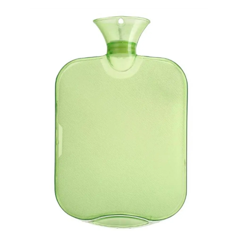 Зеленый 31*20cm Hot Water Bag Water Filling 2000ml Warm Water Bag Winter Hand Feet Hot Water Bottle Safe PVC explosion-proof - Цвет: Зеленый