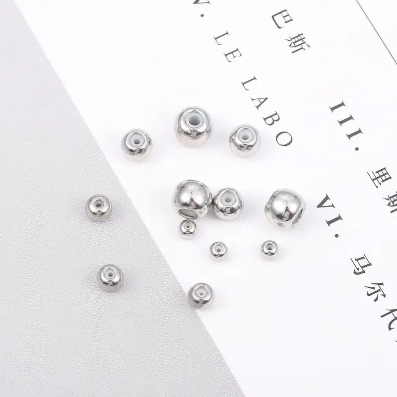10pcs/lot Big Hole Copper Stopper Silicon Beads Adjustment Spacer Charm Beads For European Screw Off End Bracelet Jewelry Making