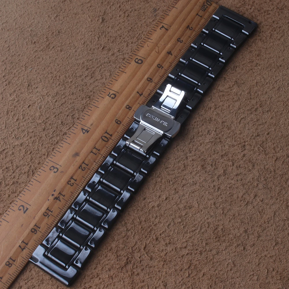 Новинка, модный ремешок для часов, ремешок, браслет, черный, керамический, 20 мм, 21 мм, 22 мм, 23 мм, 24 мм, для часов gear S2, S3, Galaxy