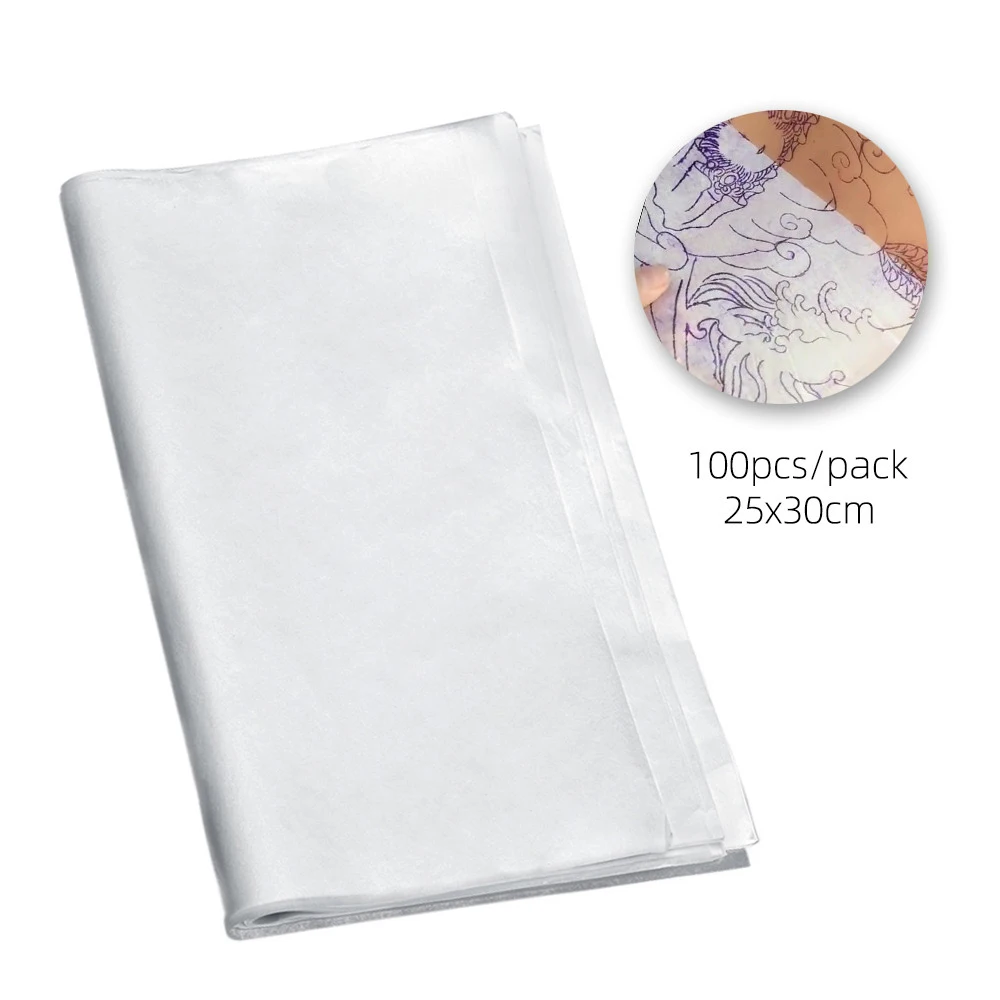 100 Pcs Translucent Tracing Paper Drafting Vellum Paper Carbon Graphite Paper for Tattoo& Wood Carving Tracing Tattoo Supplies - Цвет: 100 Pcs Translucent