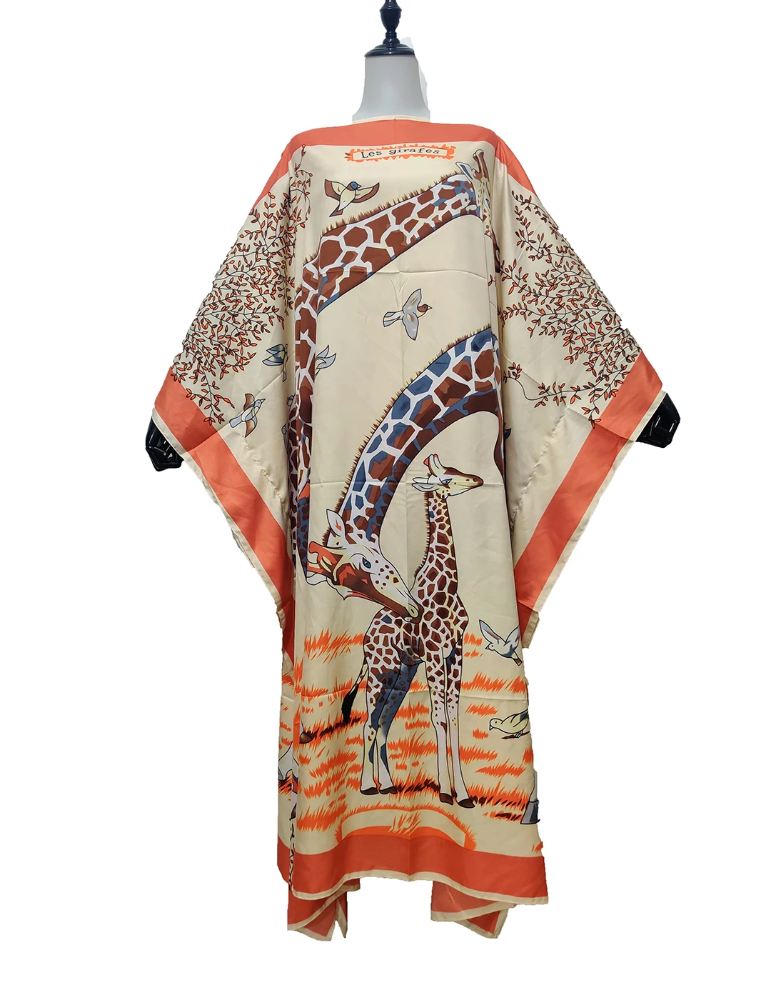 Traditional African Printed Abaya Muslim Dresses For Women Plus Size Kuwait Summer Silk Bohemian
