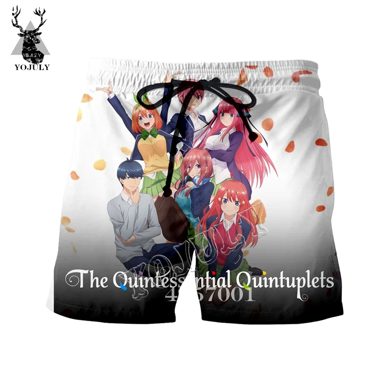 YOJULY летние новые унисекс повседневные пляжные шорты quintestinal Quintuplets 3D аниме печати мужские шорты Прямая DK22