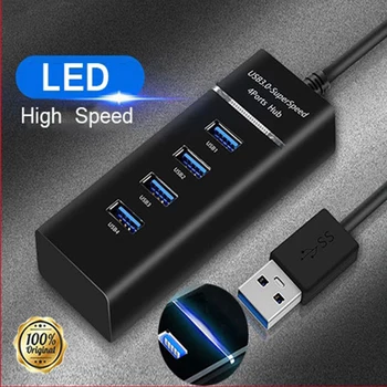 

Basix USB HUB Adapter USB 3.0 Dock Fast Transfer Splitter 4 Ports 4-In-1 USB Extention Data Transfer for PC MacBook Pro