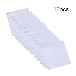 12Pcs 40x40cm Men Women Cotton Handkerchiefs Pure Hankies Jacquard Striped Pocket Square Towel DIY Painting